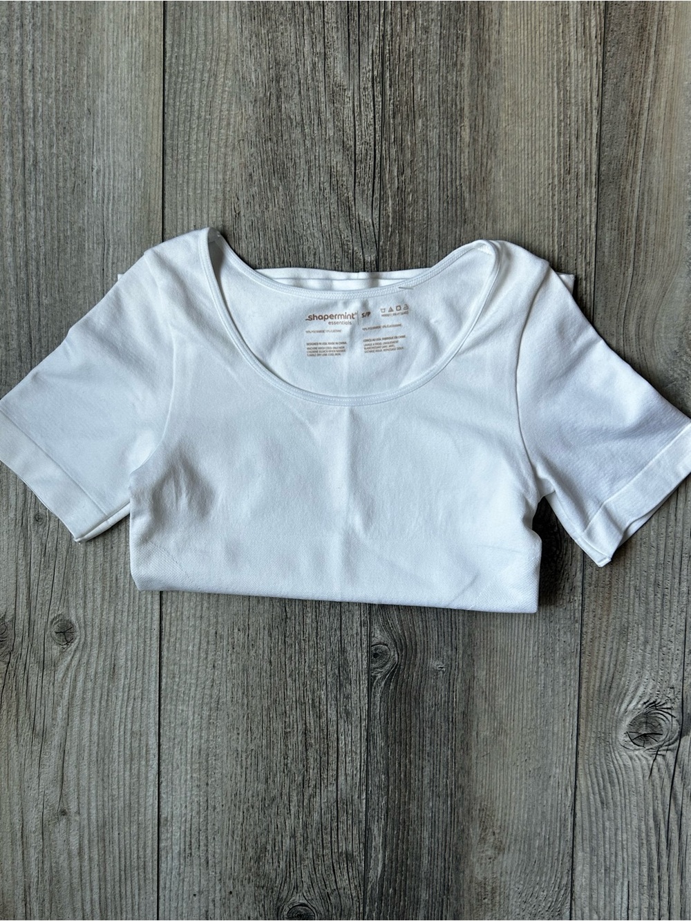 Shapermint White Seamless Short Sleeve Shaping Tee Size Small